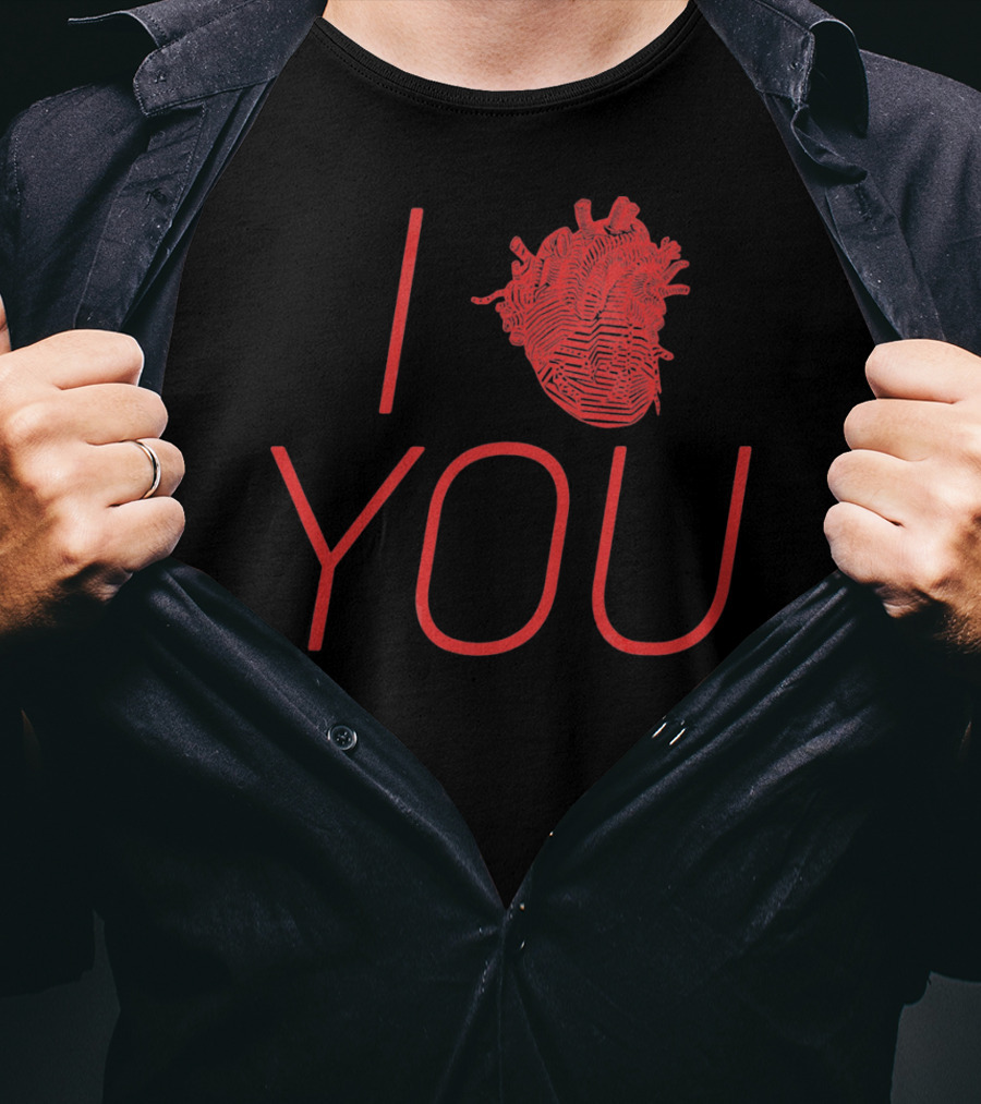I LOVE YOU Anatomical Heart Vale T-Shirt