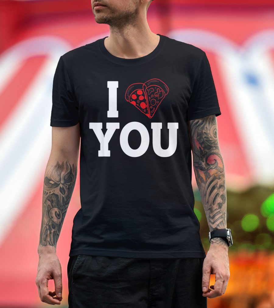 I Love You Pizza Lovers Valentines Day Heart-Shaped Pizza Slices T-Shirt