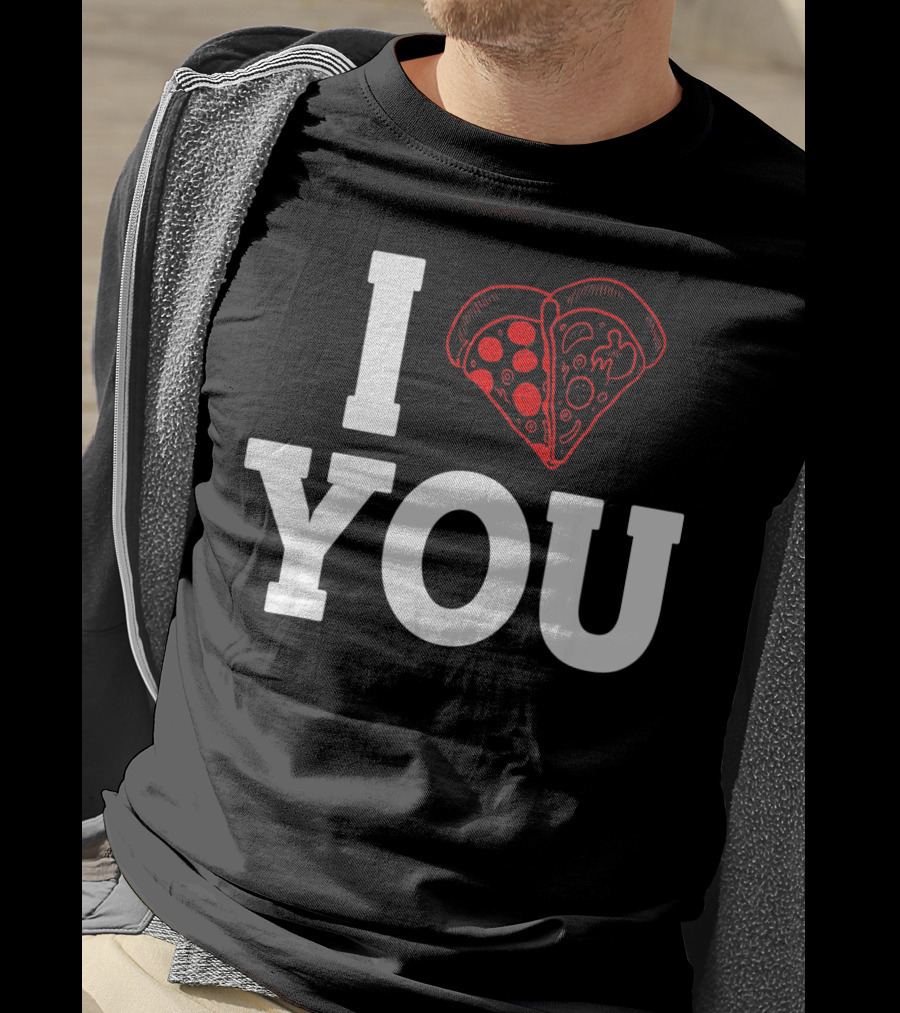 I Love You Pizza Lovers Valentines Day Heart-Shaped Pizza Slices T-Shirt