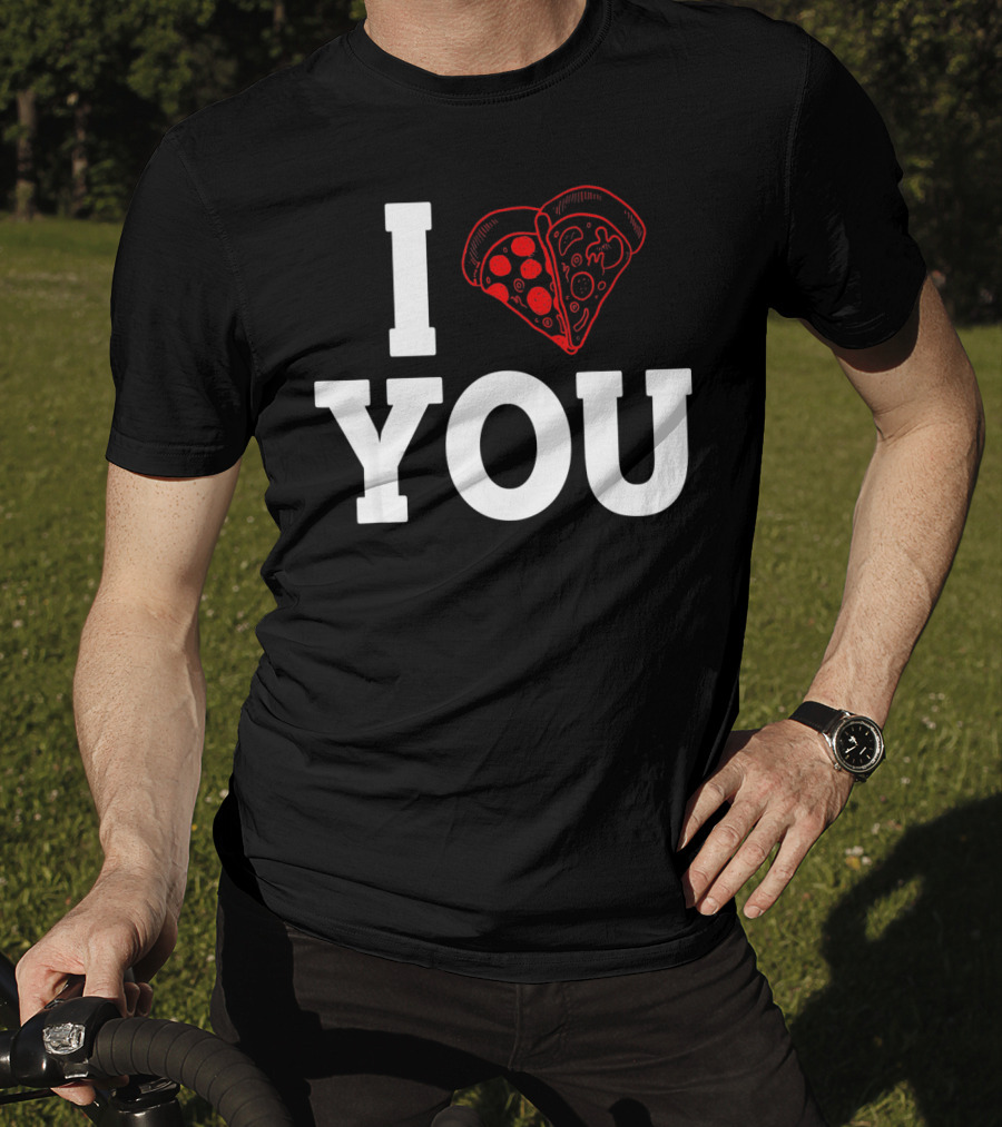 I Love You Pizza Lovers Valentines Day Heart-Shaped Pizza Slices T-Shirt