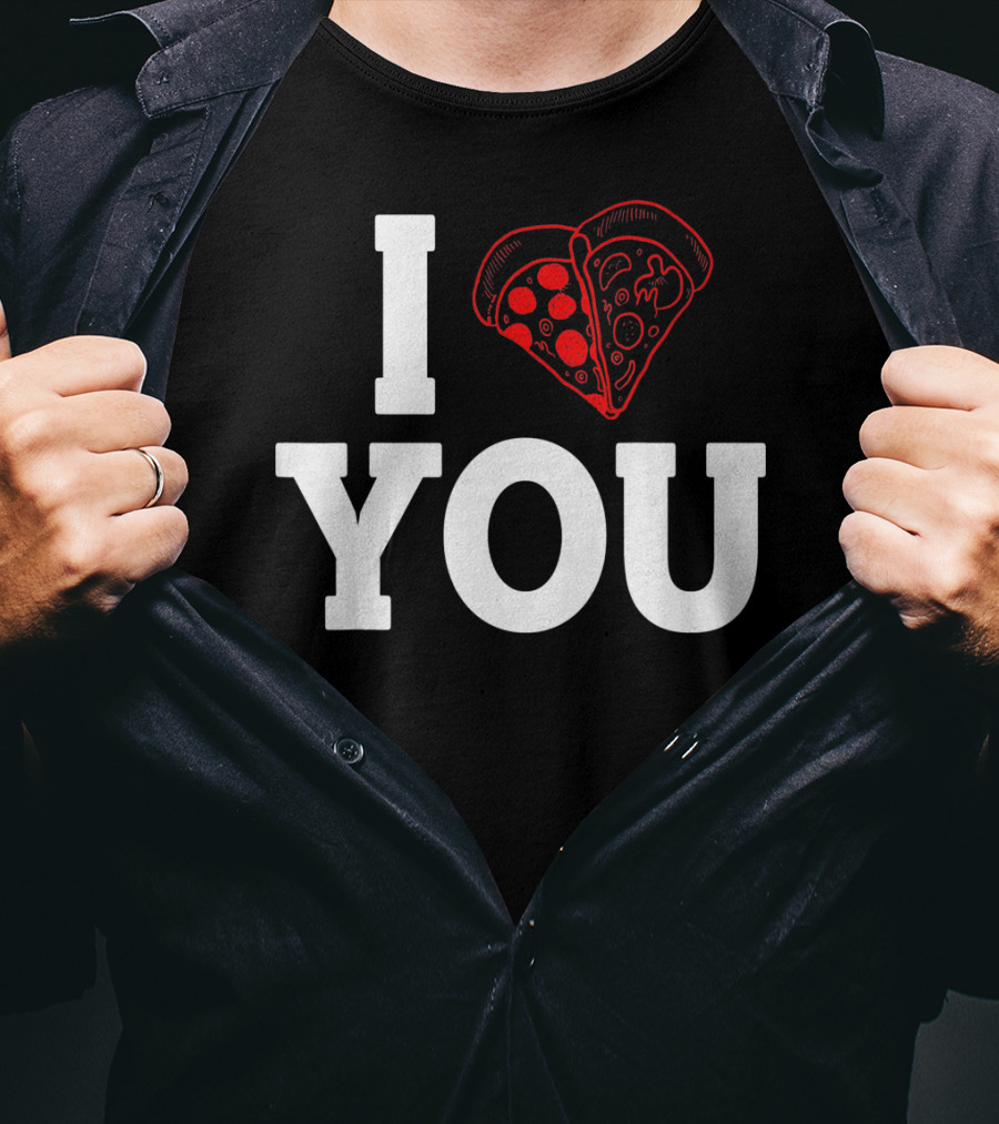 I Love You Pizza Lovers Valentines Day Heart-Shaped Pizza Slices T-Shirt