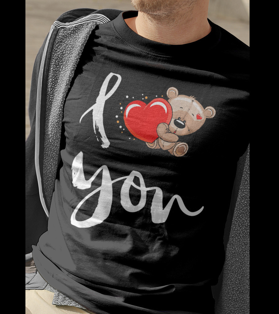 I Love You Bear Holding Heart T-Shirt