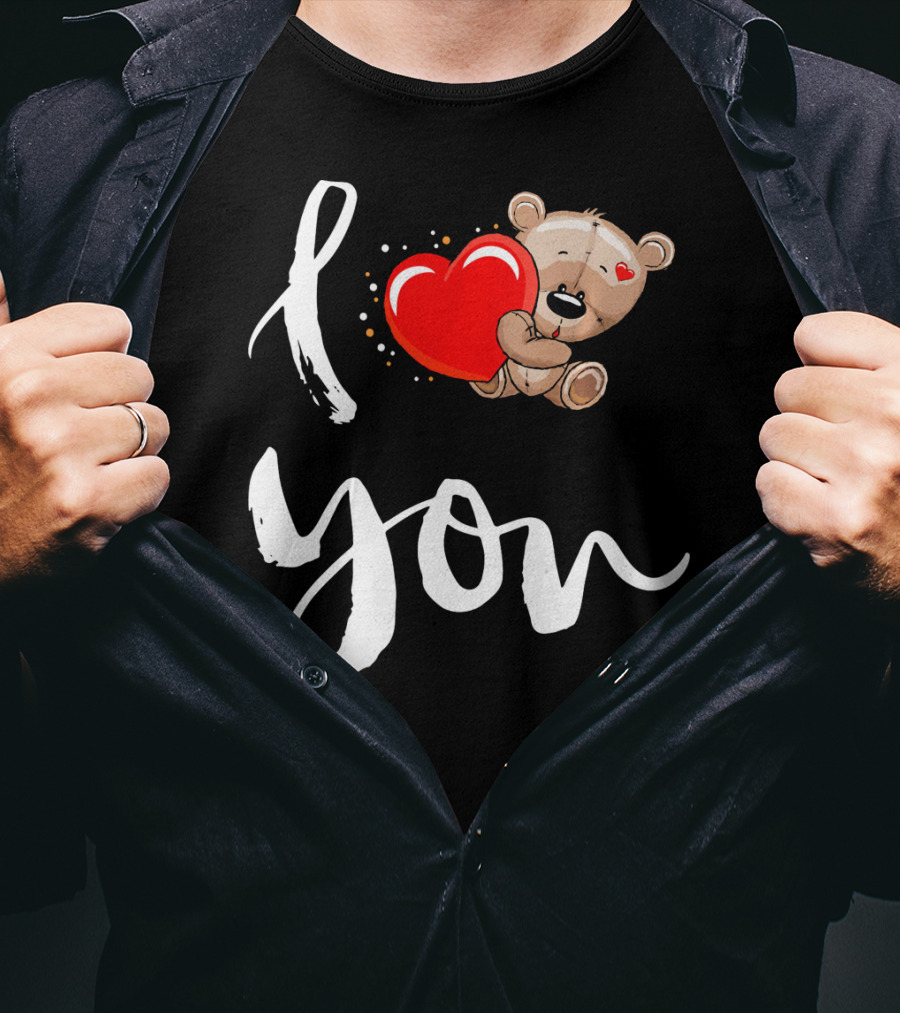 I Love You Bear Holding Heart T-Shirt