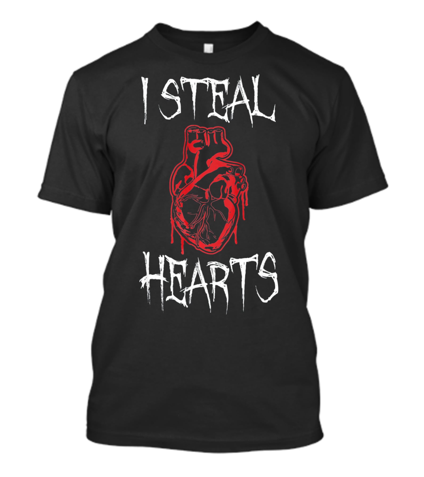 I Steal Hearts With Red Dripping Anatomical Heart Valentine Horror T-Shirt
