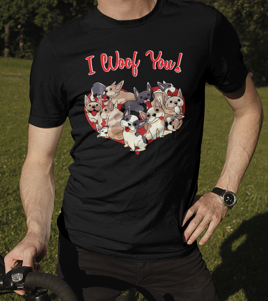I Woof You French Bulldog Heart T-Shirt