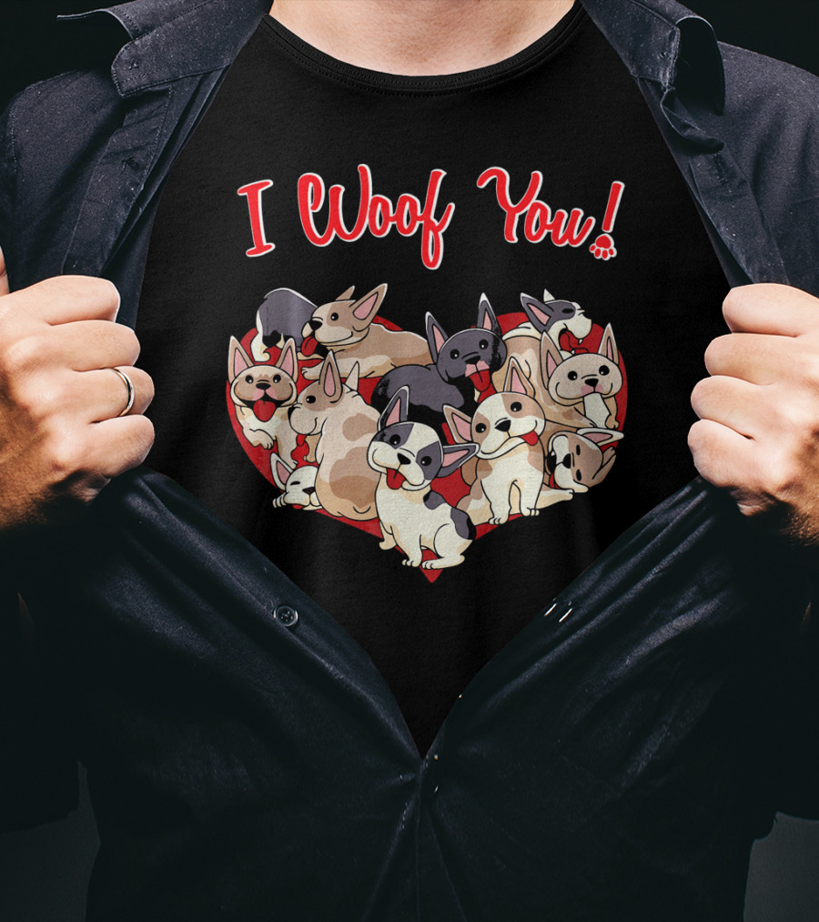I Woof You French Bulldog Heart T-Shirt