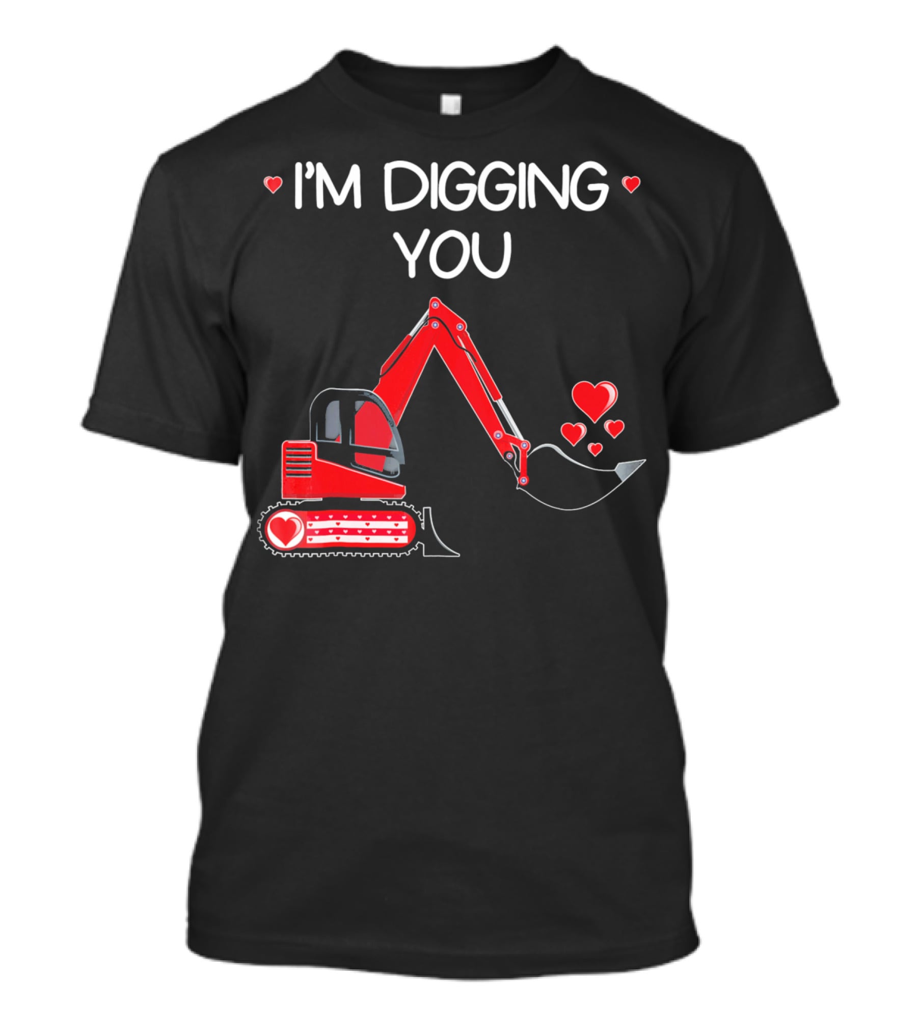I'm Digging You Valentine Kids Tractor With Hearts T-Shirt
