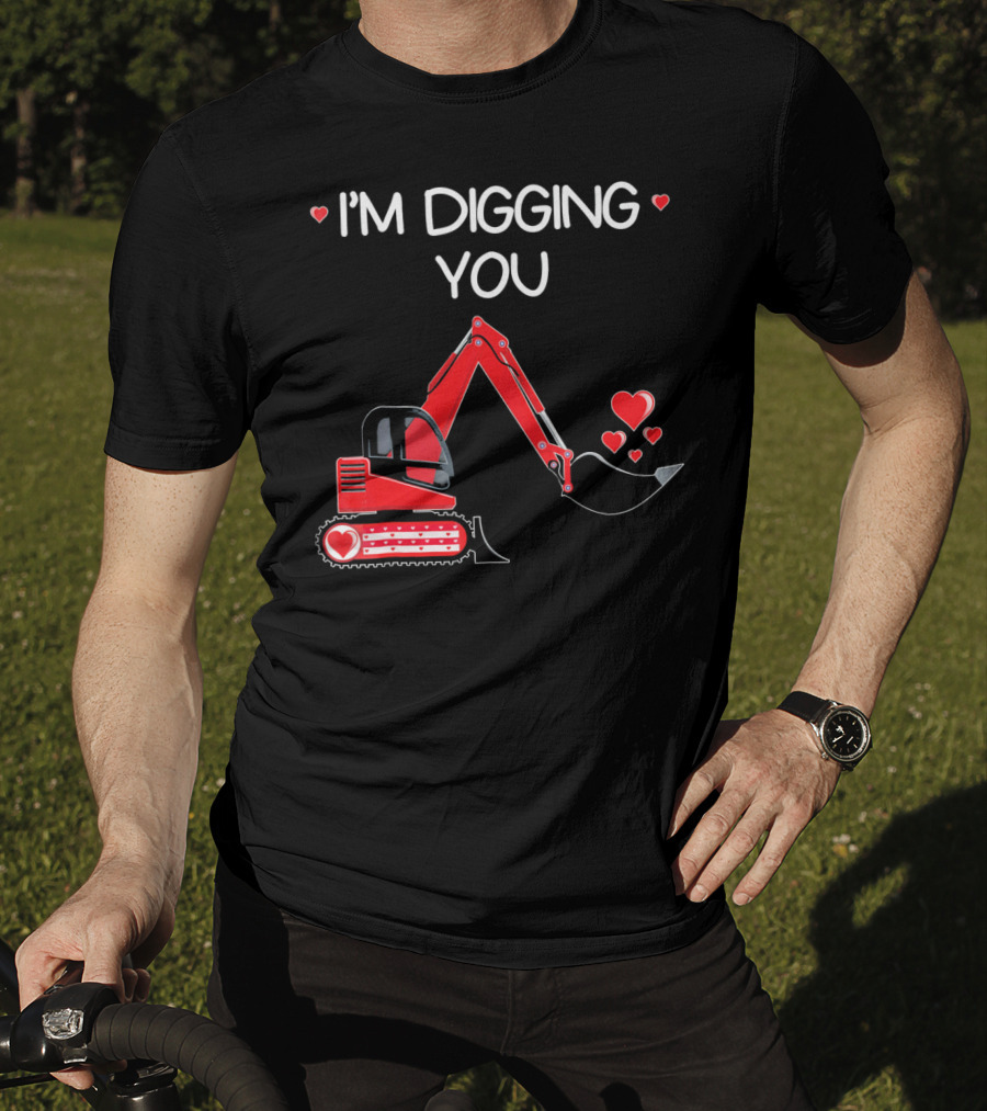 I'm Digging You Valentine Kids Tractor With Hearts T-Shirt