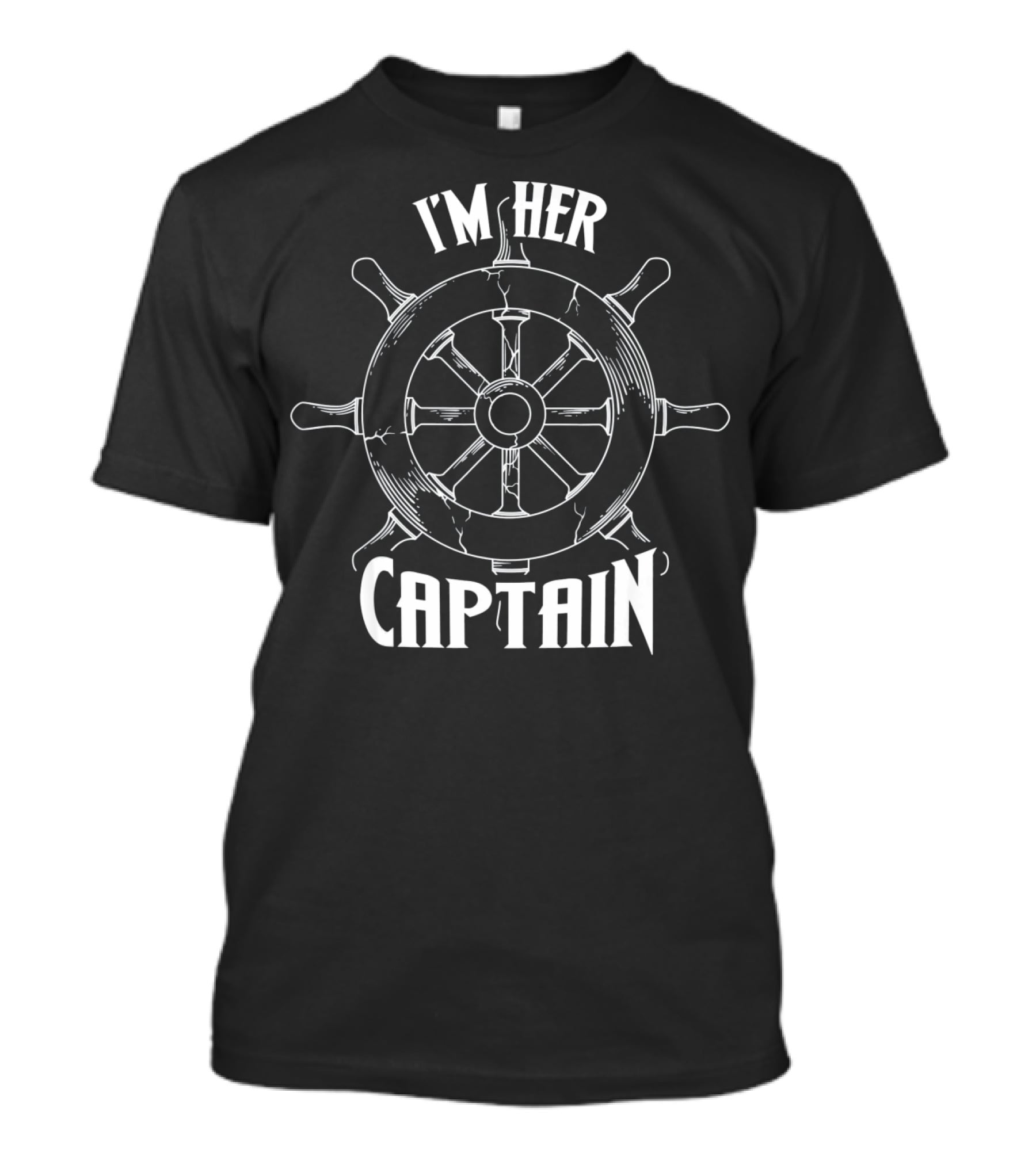 I'm Her Captain Cool Men Love Valen Ship Wheel Steering Nautical T-Shirt