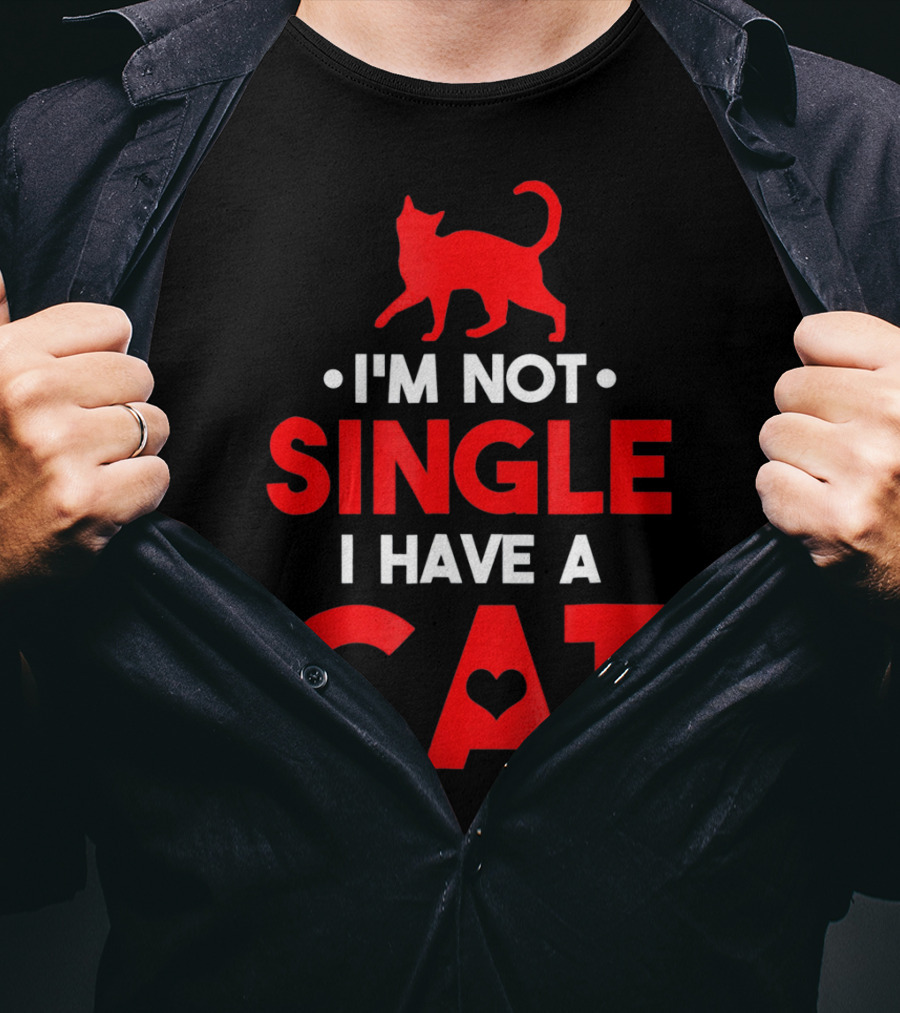 I'm Not Single I Have A Cat Valentine's Day Cat Lover T-Shirt