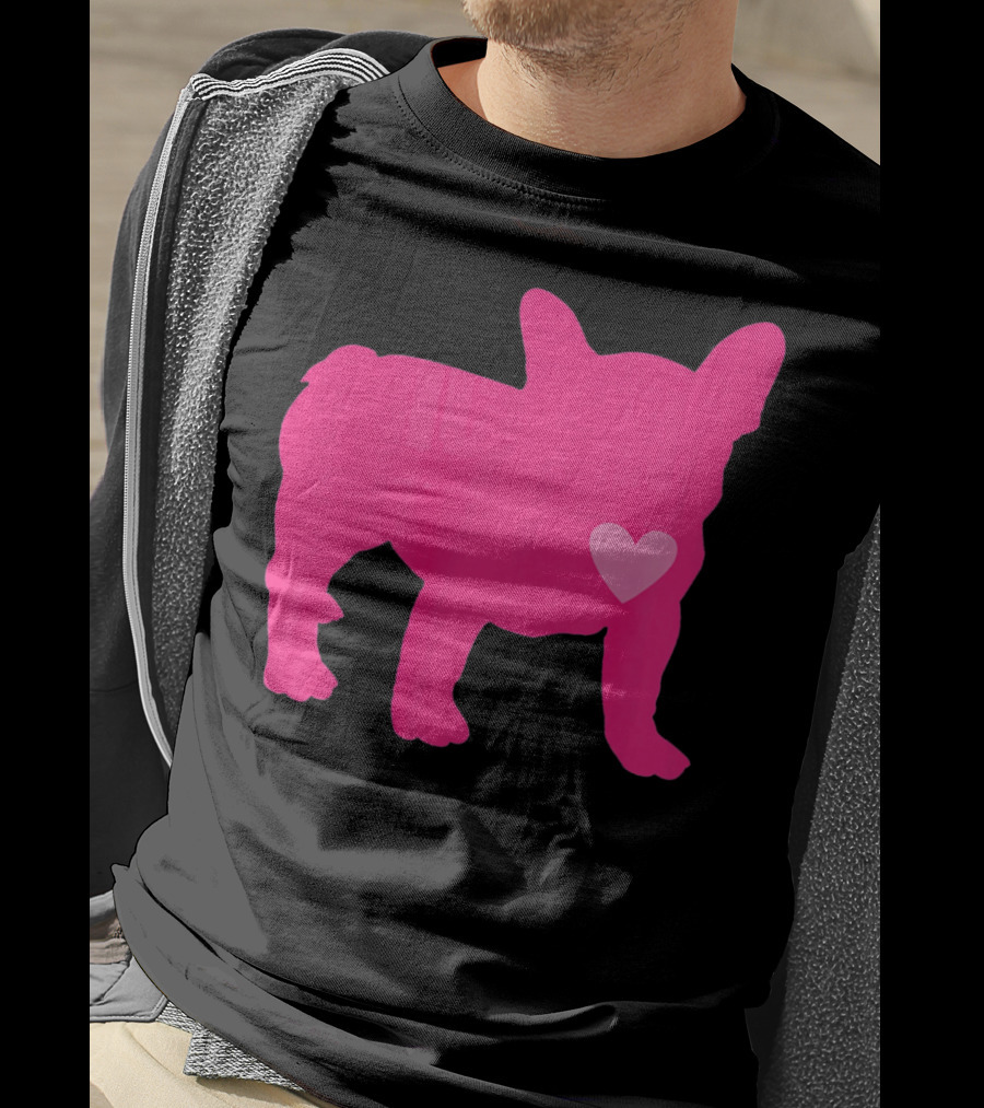 Ition Frenchie Pink Heart Valentine T-Shirt