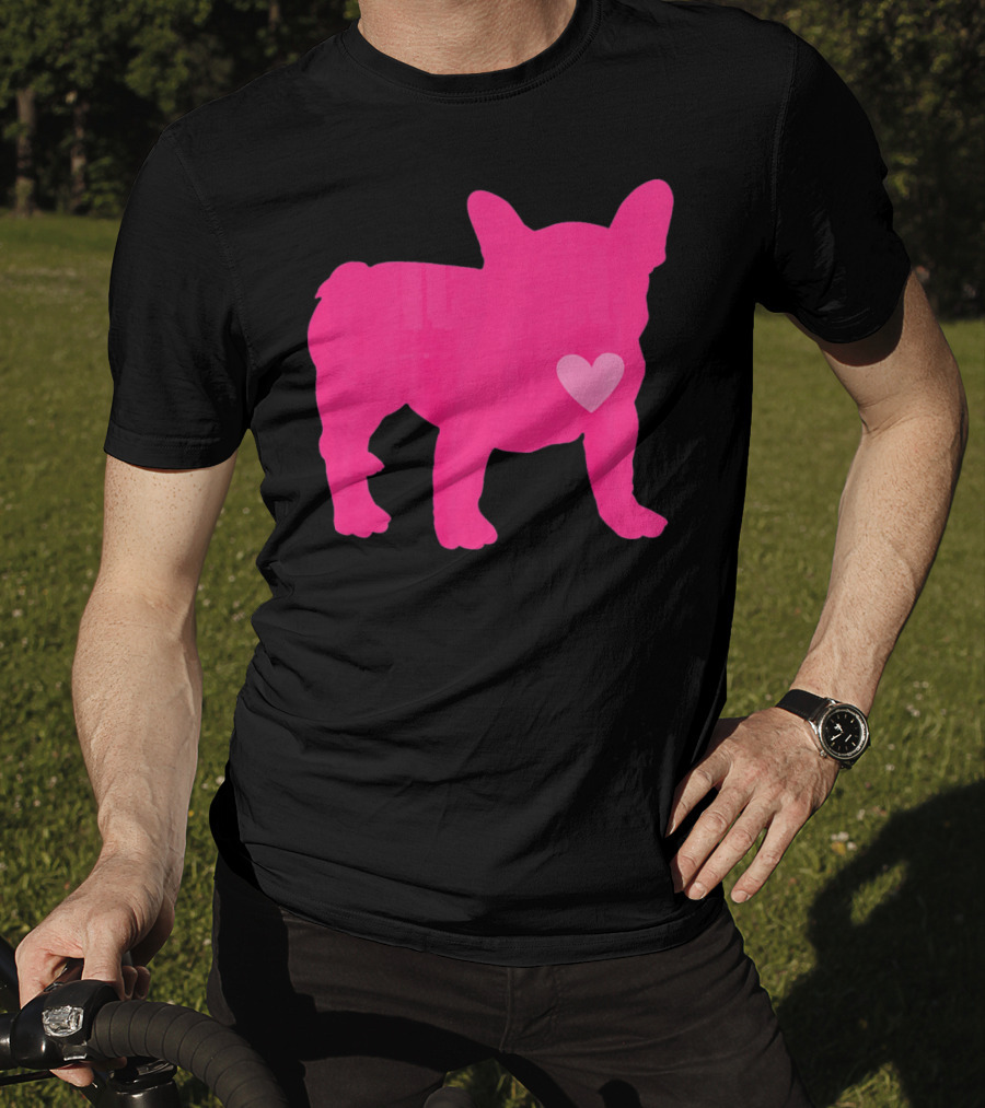 Ition Frenchie Pink Heart Valentine T-Shirt