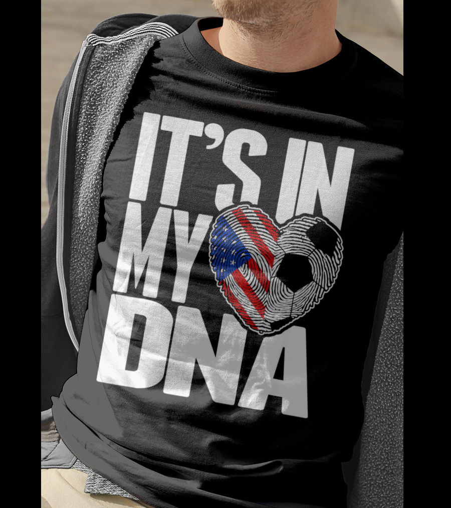 It's In My DNA Fingerprints Soccer Heart Flag T-Shirt