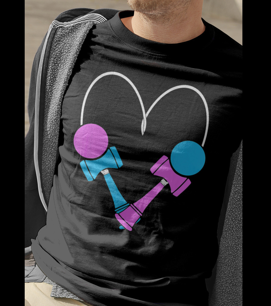 Kendama Love Trick Partners Vale Heart Shaped T-Shirt