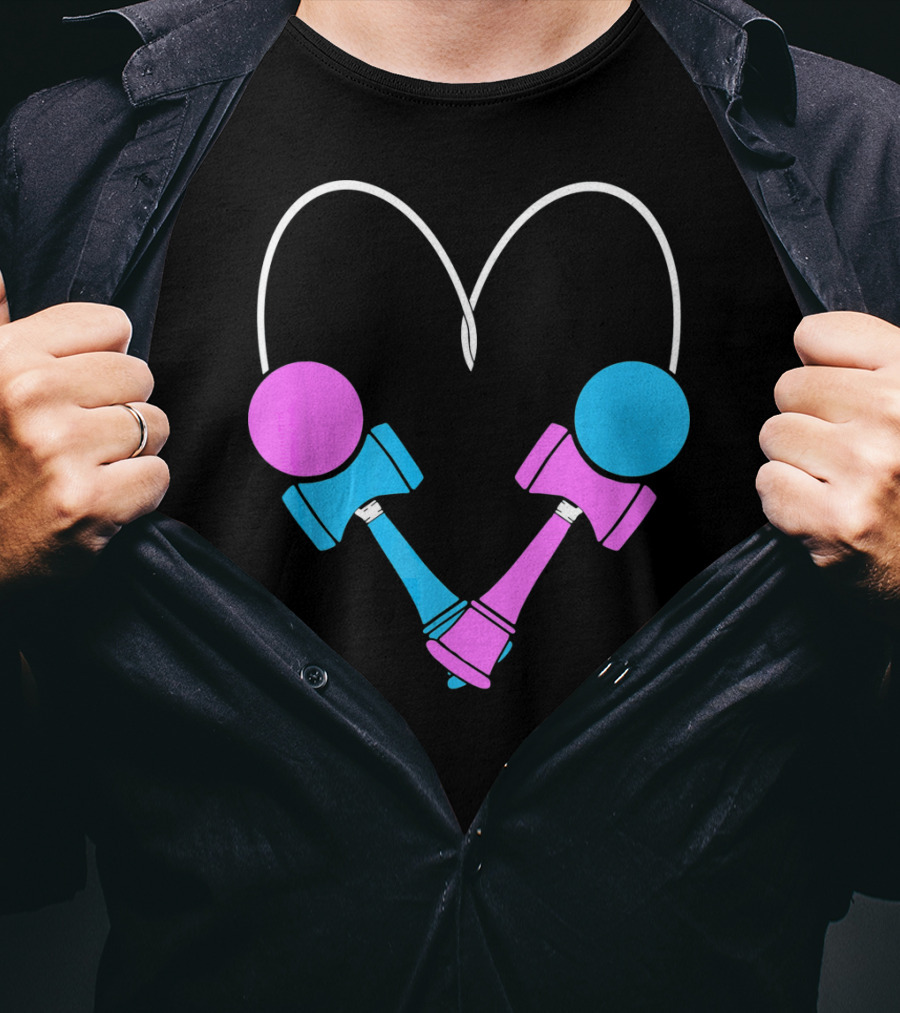Kendama Love Trick Partners Vale Heart Shaped T-Shirt