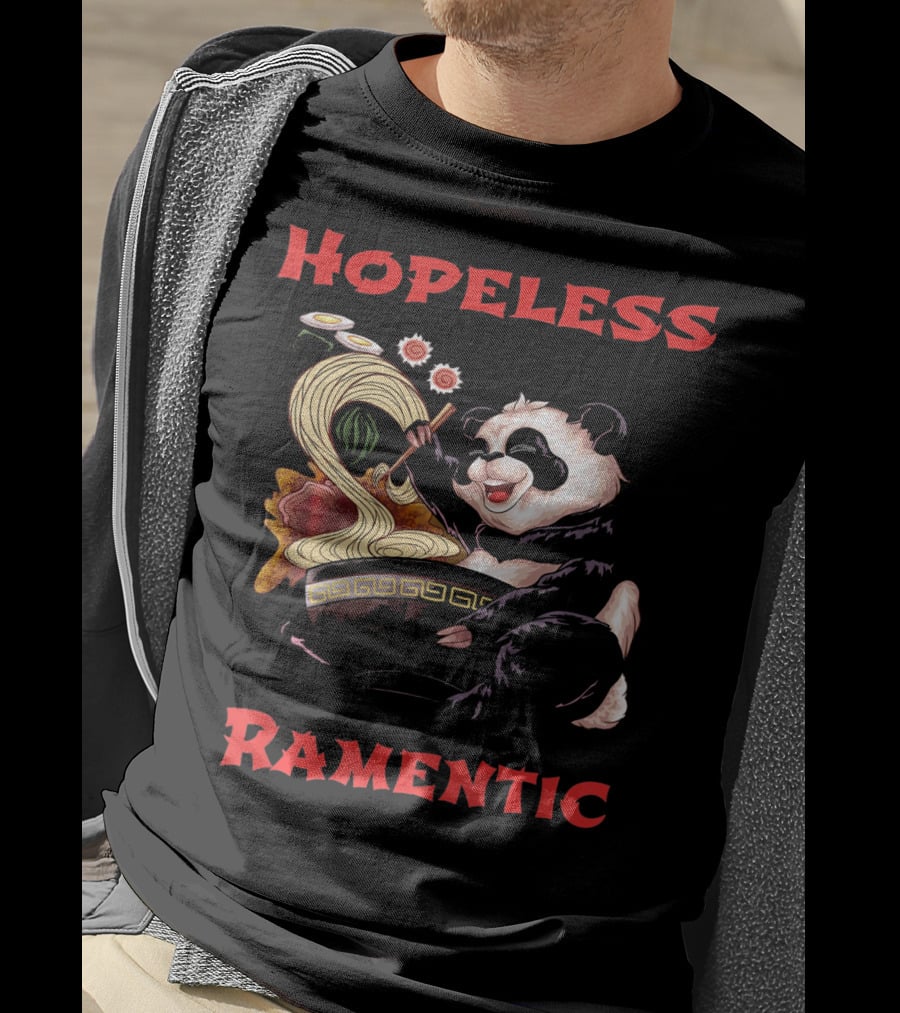 Hopeless Ramentic Panda Enjoying Noodles T-Shirt