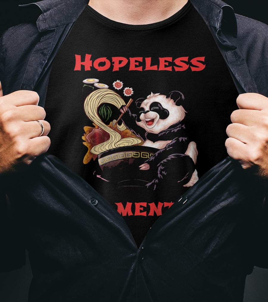 Hopeless Ramentic Panda Enjoying Noodles T-Shirt