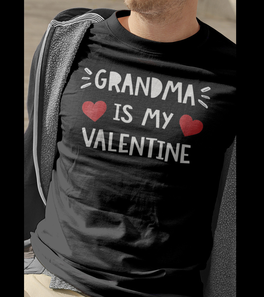 Grandma Is My Valentine Hearts Kids T-Shirt