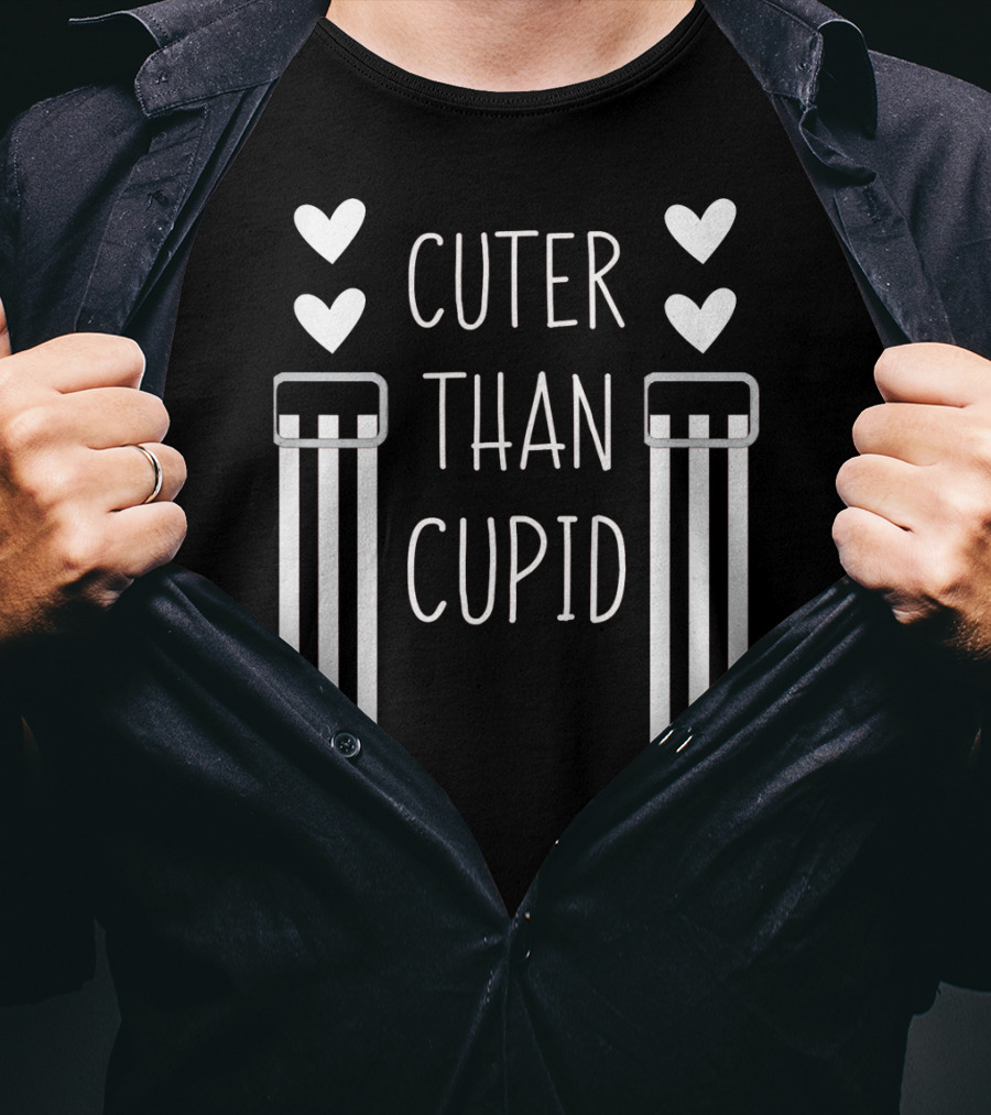 Cuter Than Cupid Kids Heart Suspenders Valentines Day T-Shirt