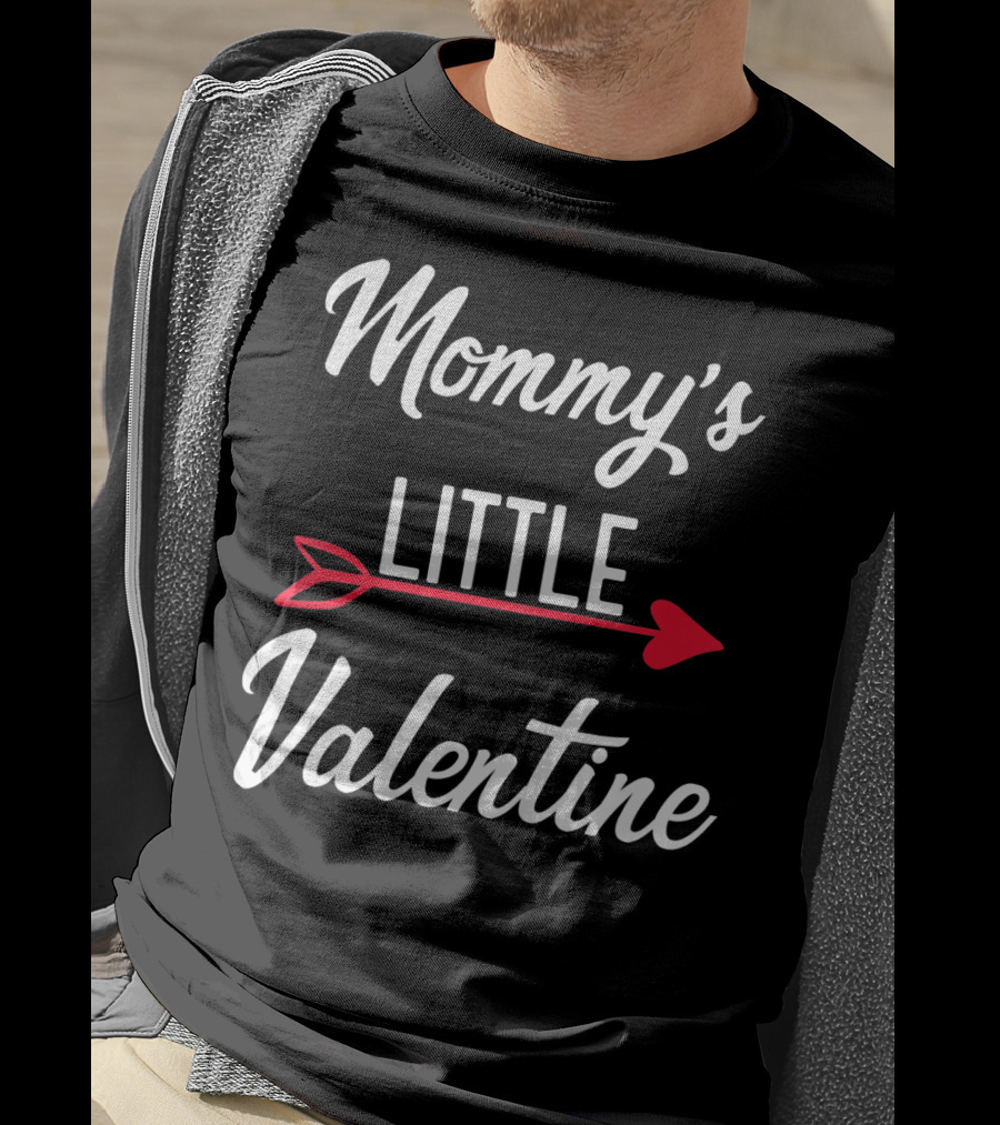 Mommy's Little Valentine Arrow Heart Kids Mommy And Me Valentines T-Shirt