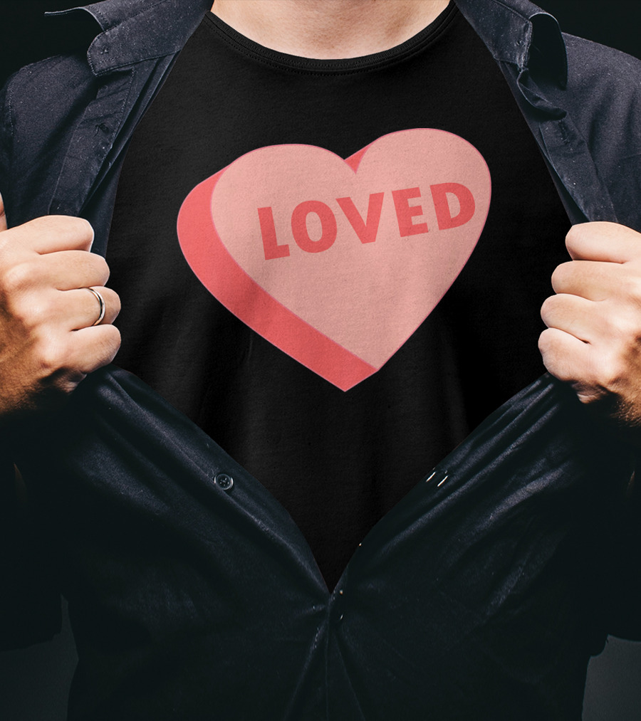 Kids Valentines Day Candy Heart Loved T-Shirt