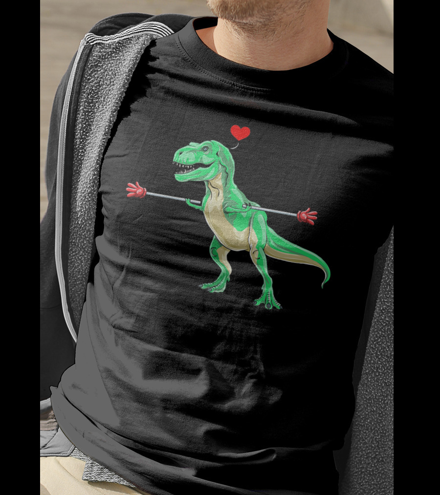 Kids Valentines Day Dinosaur Heart Arms Love T-Shirt