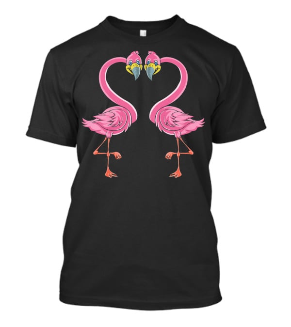 Kids Valentines Day Flamingo Heart T-Shirt