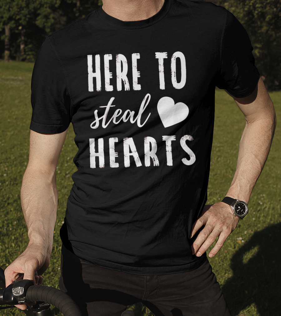 Here To Steal Hearts Kids Valentines Day T-Shirt