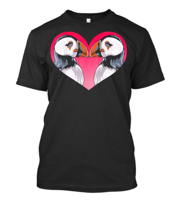 Valentines Day Puffin Heart Kids T-Shirt
