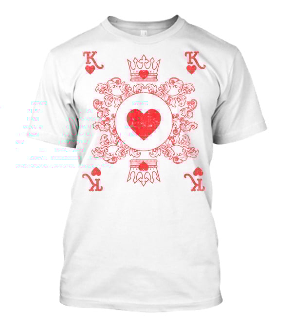 King Of Hearts Vintage Valentine Playing Card T-Shirt