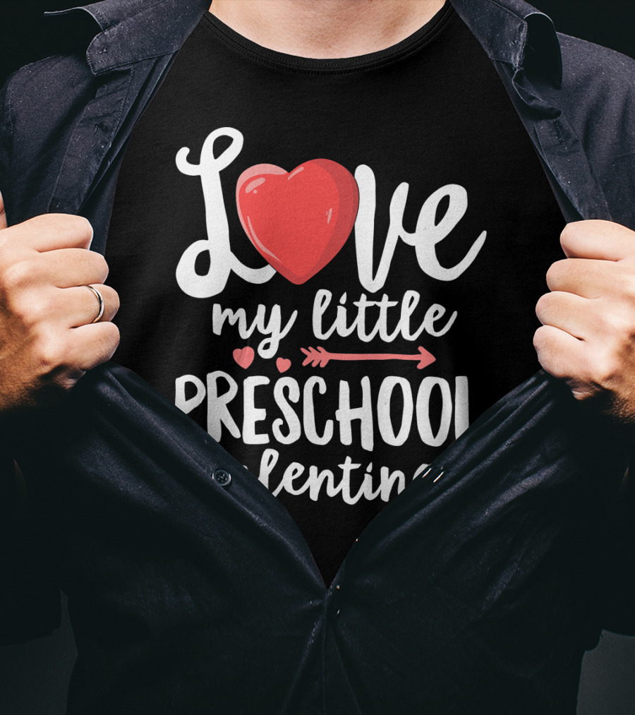 Love My Little Preschool Valentines Heart Arrow T-Shirt