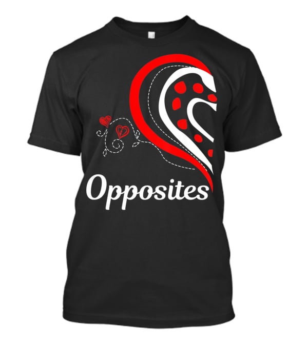 Opposites Attract Matching Couples Heart T-Shirt