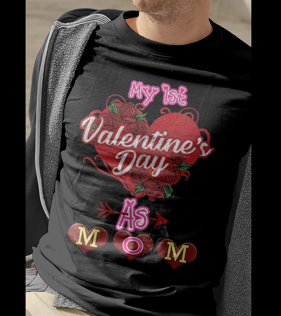 My 1st Valentine's Day As Mom Baby Girl T-Shirt