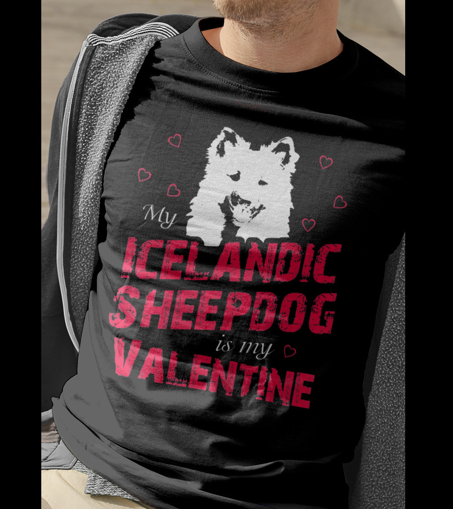 My Icelandic Sheepdog Is My Valentine With Heart T-Shirt