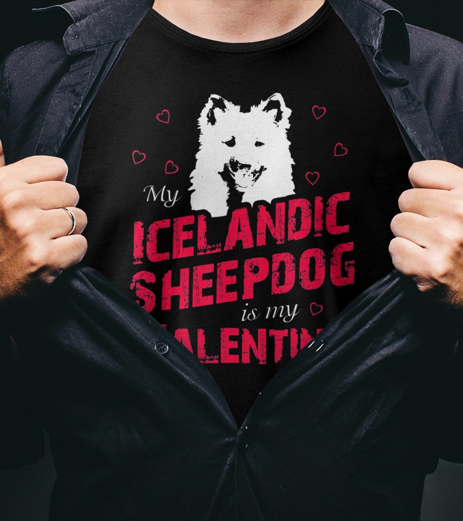 My Icelandic Sheepdog Is My Valentine With Heart T-Shirt