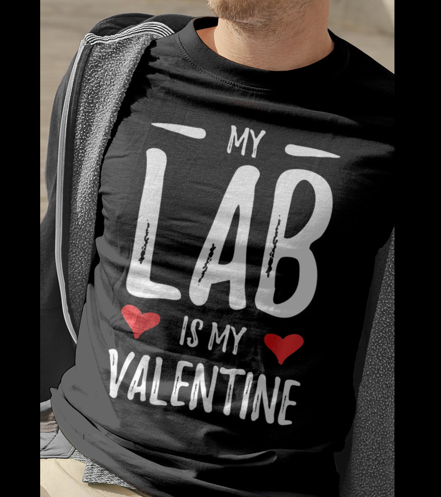 My Lab Is My Valentine Hearts T-Shirt