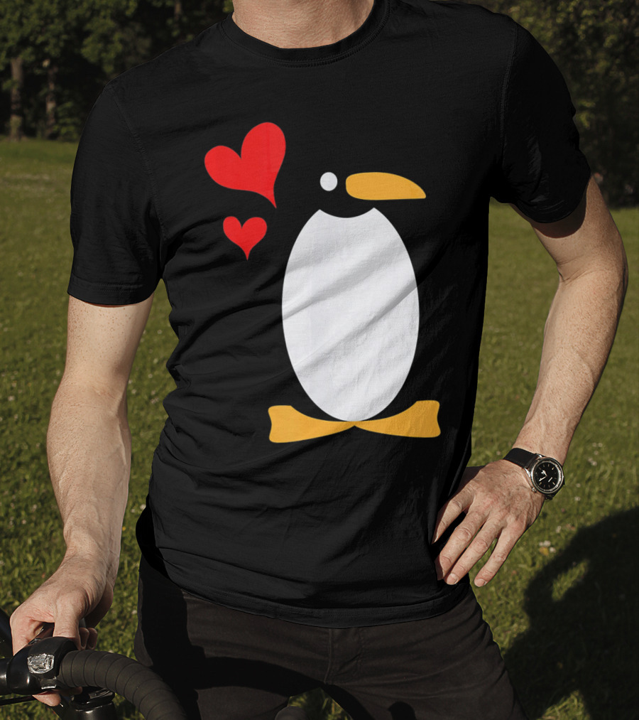 Penguin With Red Hearts T-Shirt