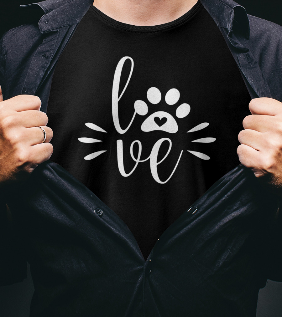 Love Paws Heart Cat T-Shirt