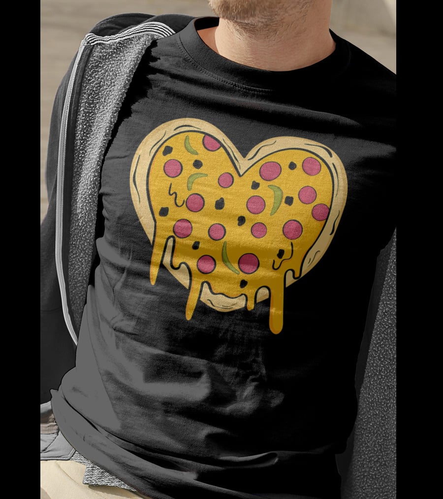 Pepperoni Pizza Heart Valentine's Day T-Shirt