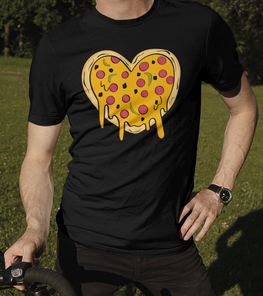 Pepperoni Pizza Heart Valentine's Day T-Shirt