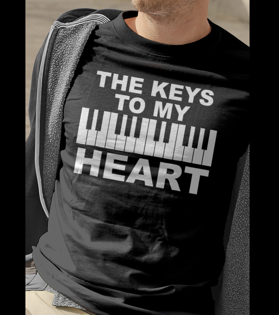 The Keys To My Heart Piano Funny Valentines Day T-Shirt