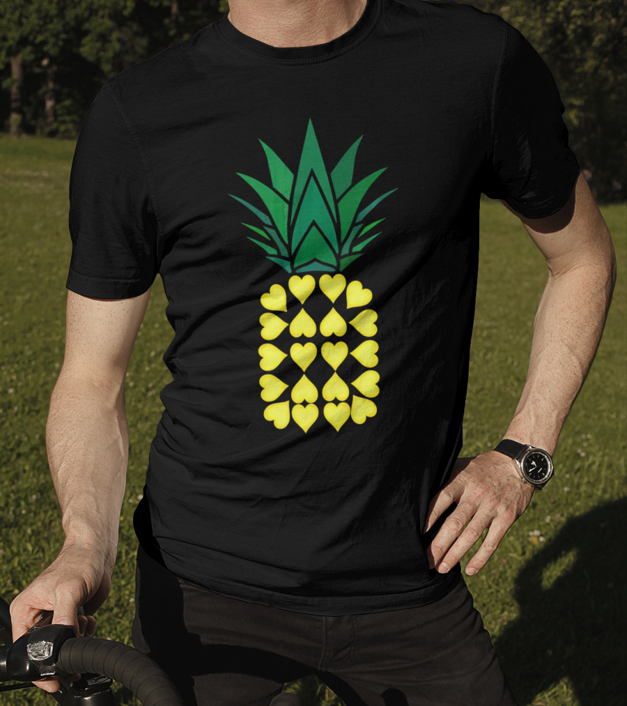 Pineapple Heart Pattern Valentine Day T-Shirt