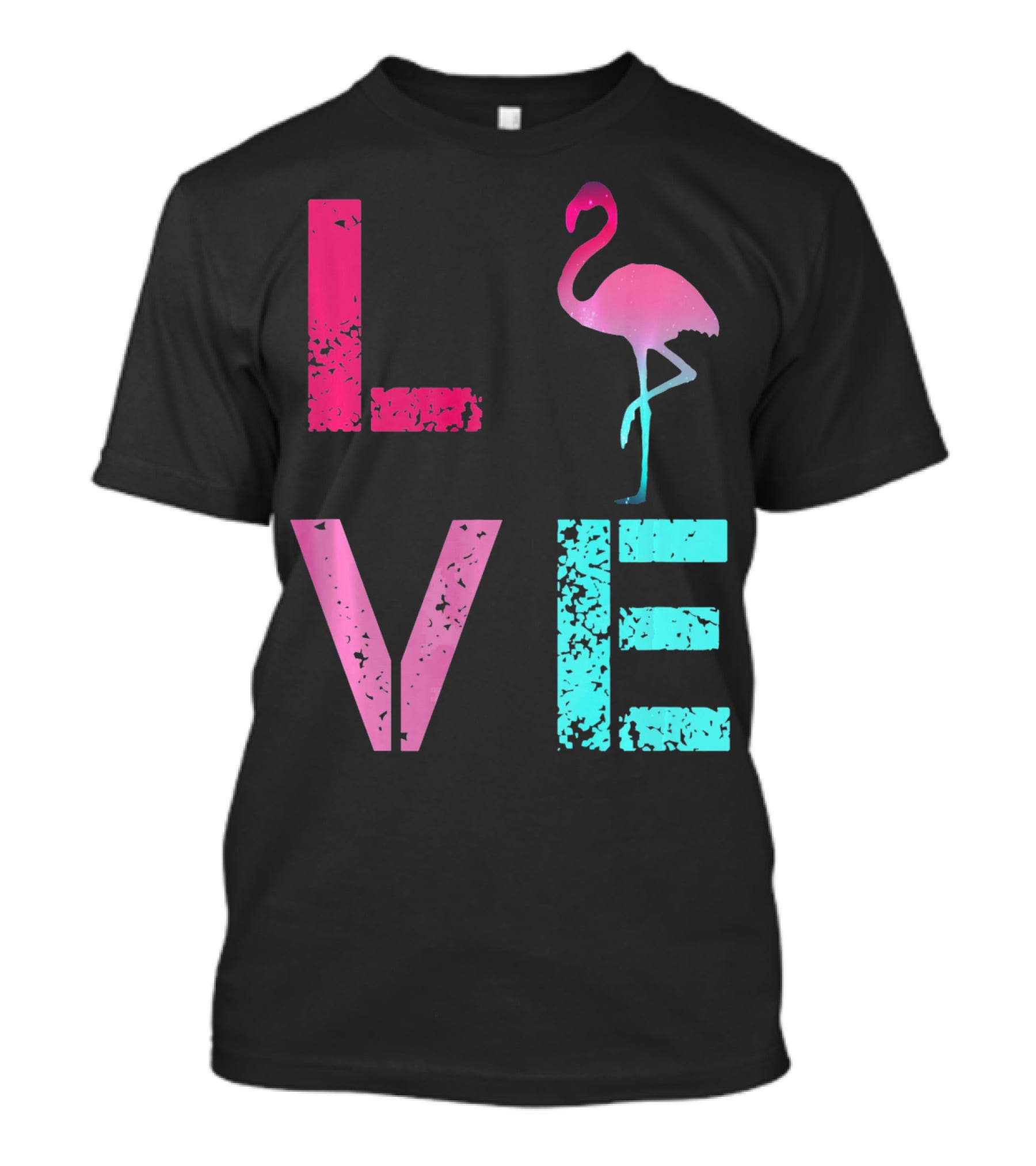 LOVE Pink Flamingos Valentine T-Shirt
