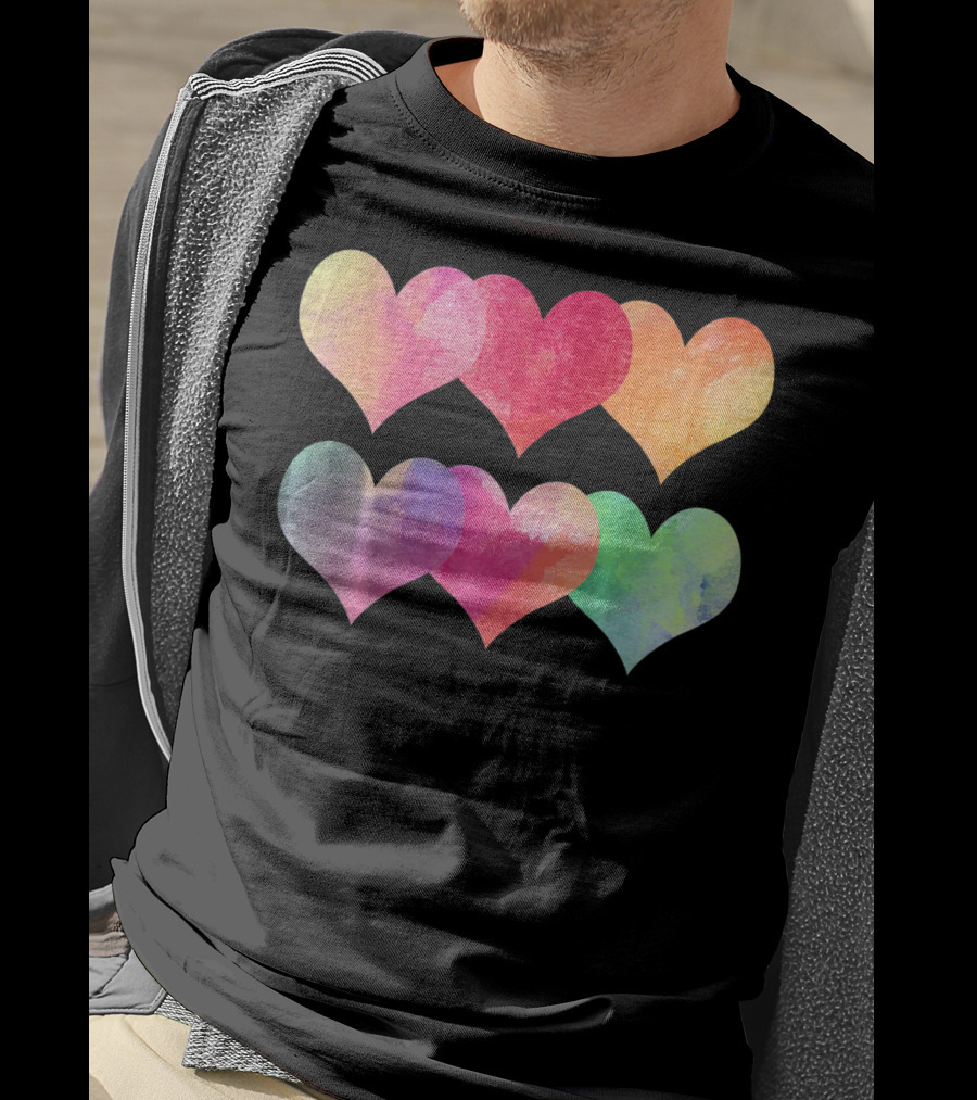 Adorable Pastel Hearts Valentines Day Love T-Shirt