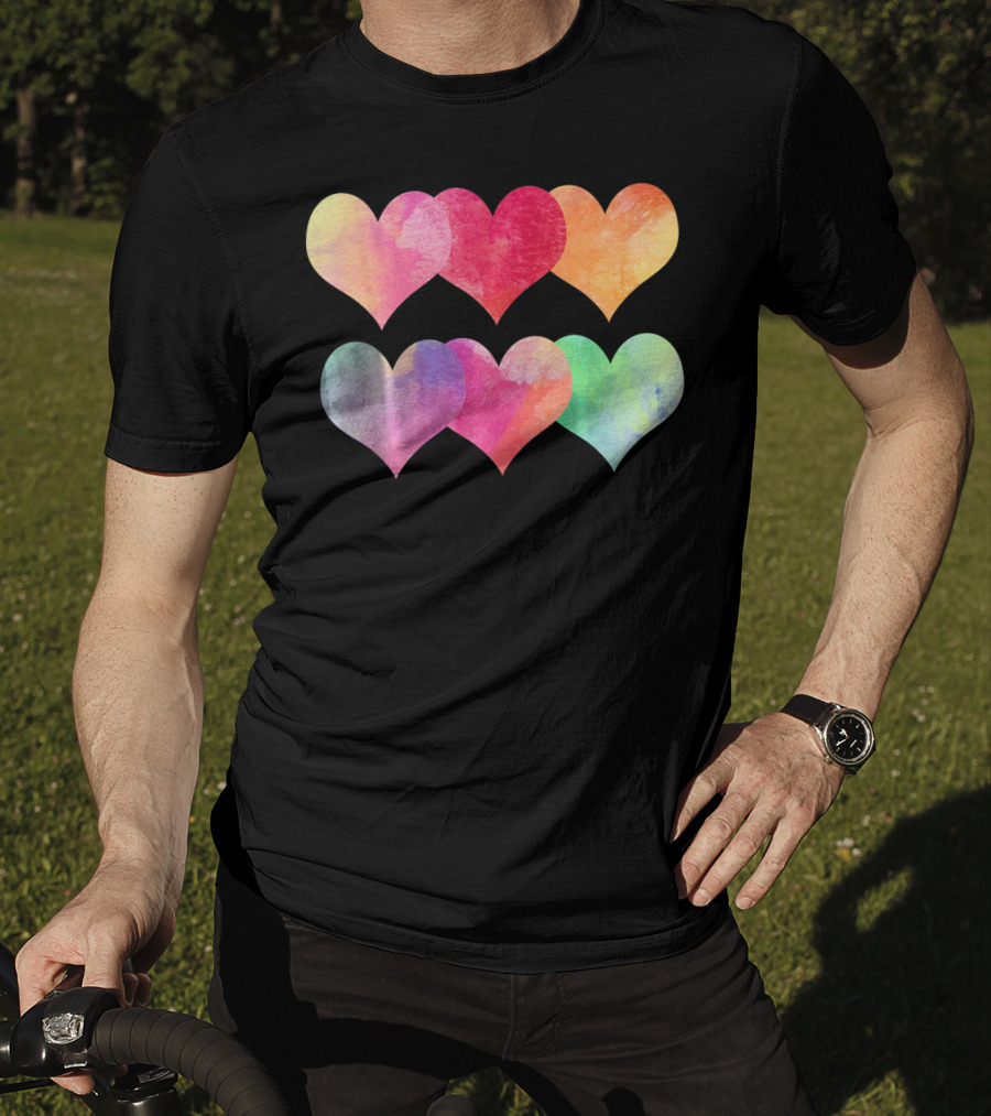 Adorable Pastel Hearts Valentines Day Love T-Shirt