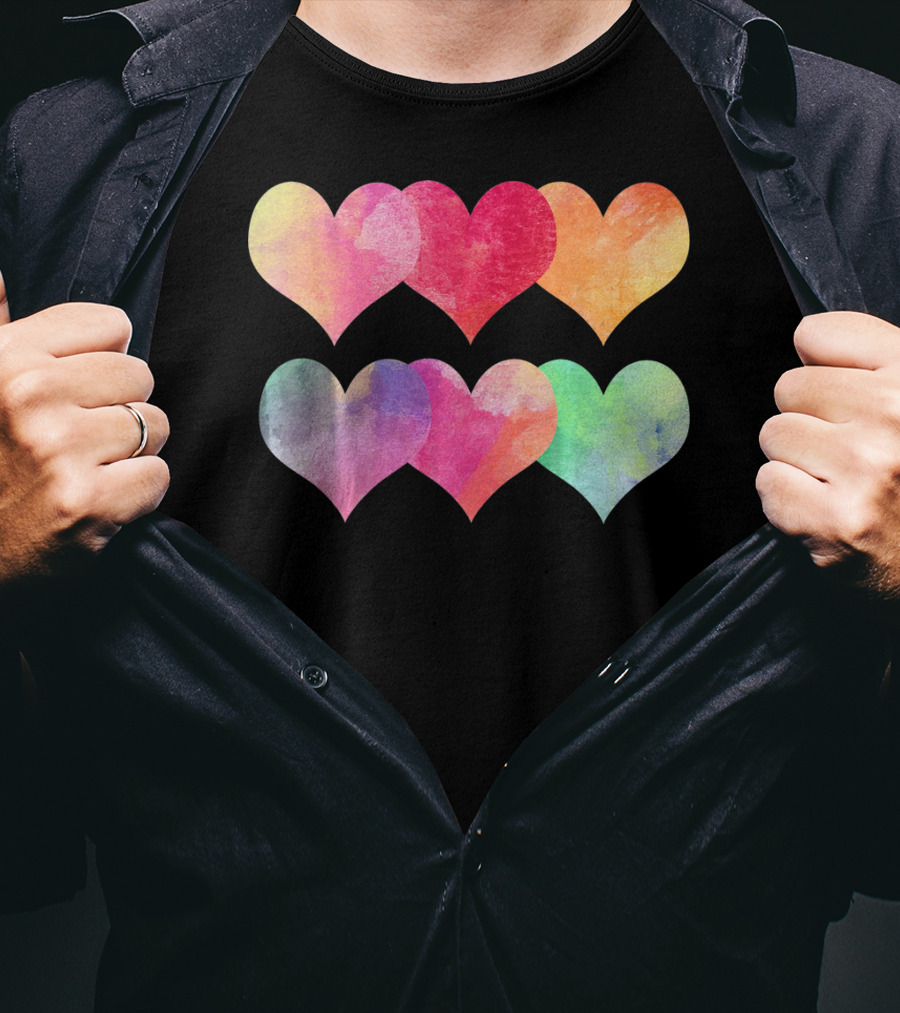 Adorable Pastel Hearts Valentines Day Love T-Shirt