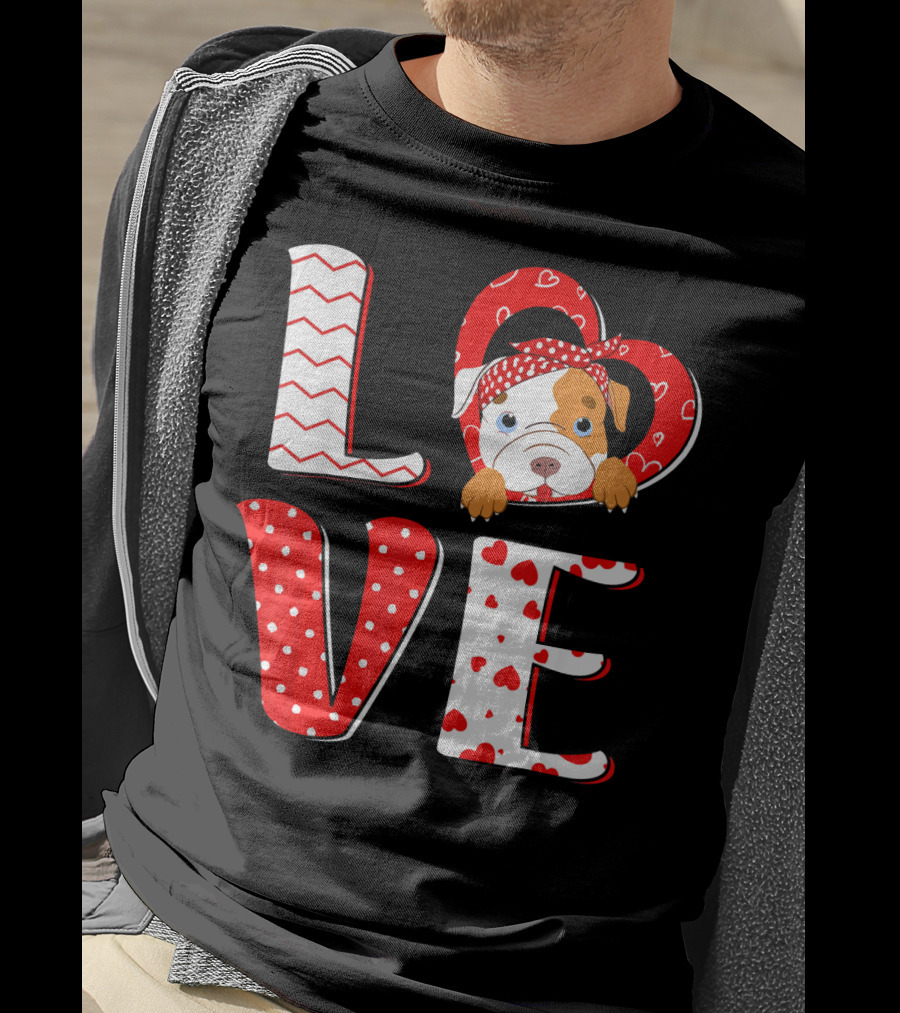 LOVE Pittie Mom For Pitbull Dog Lovers T-Shirt