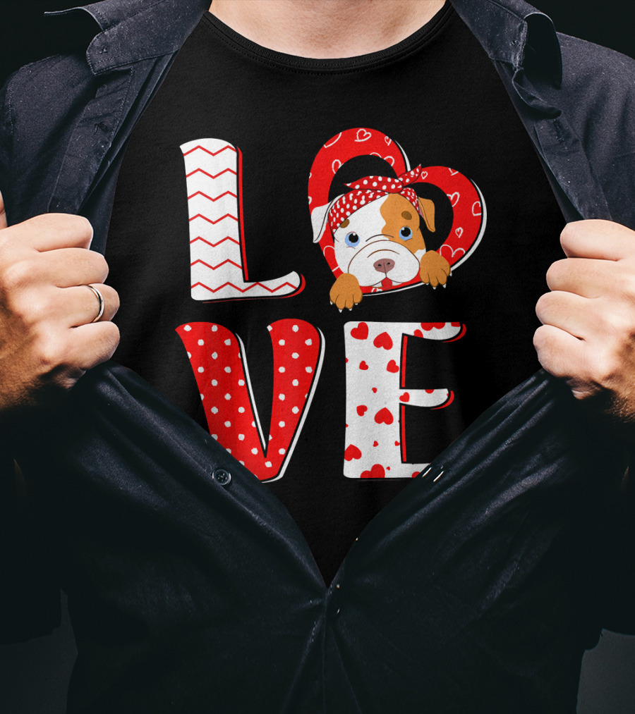 LOVE Pittie Mom For Pitbull Dog Lovers T-Shirt