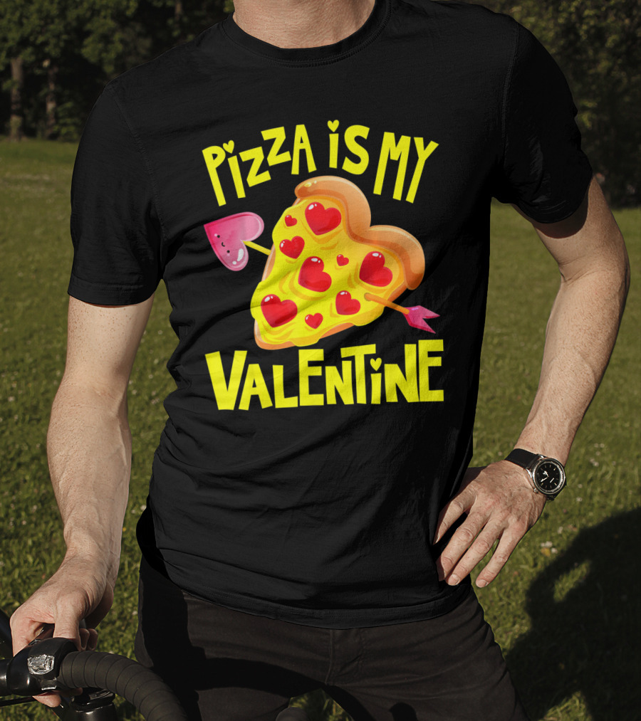 Valentine Pizza Love Hearts Arrow T-Shirt
