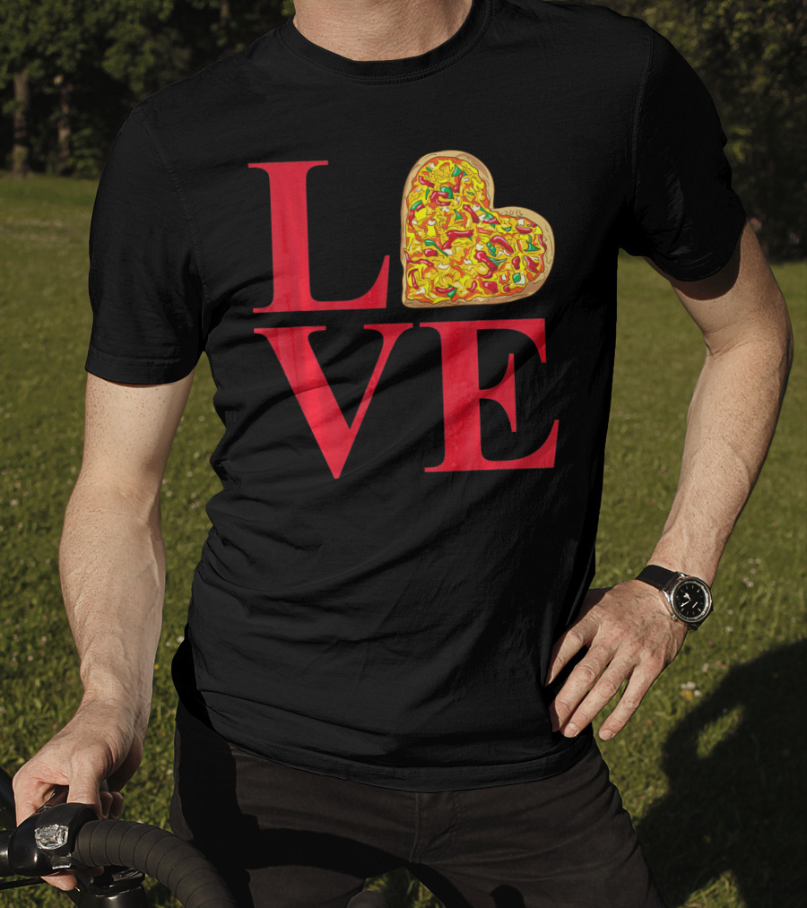 Love Pizza Heart Valentines Day Pizza Lover T-Shirt